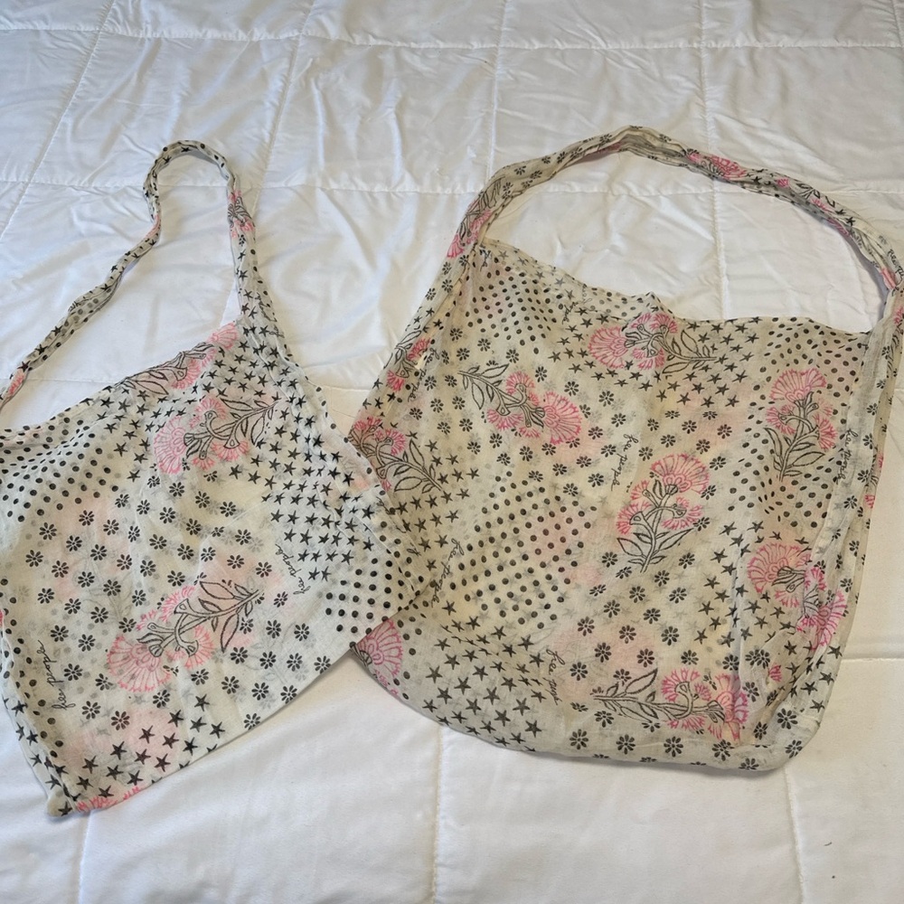 Free People boho floral fabric shoulder bag, bundle of 2